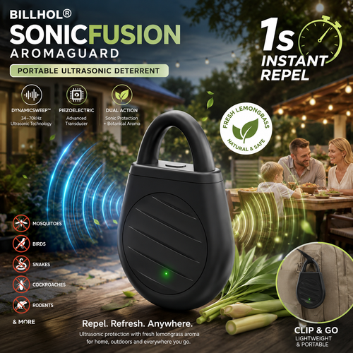 BILLHOL®SonicFusion AromaGuard Advanced Portable Multi-Pest Ultrasonic