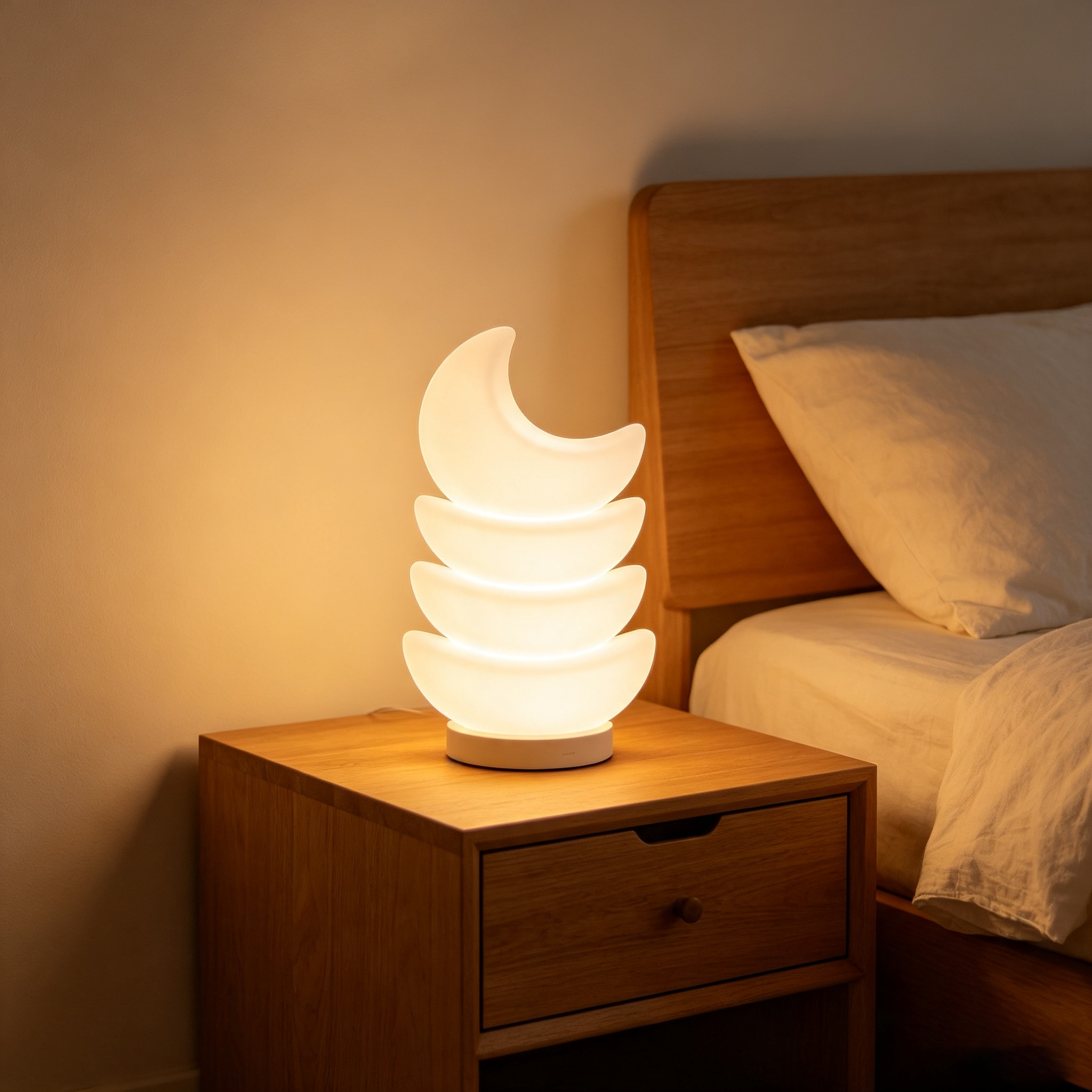 Stacked Crescent Moon LED Table Lamp