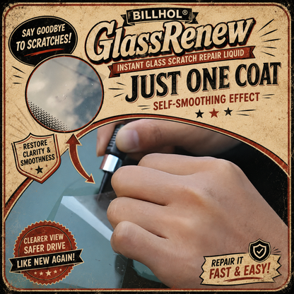 Billhol®🦩 GlassRenew Instant Glass Scratch Repair Liquid · Restore Windshields & Windows Without Polishing