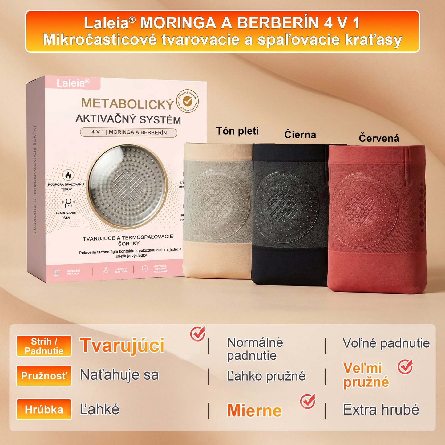 Laleia® 2026 Moringa a Berberín 4 v 1 Mikročasticové tvarovacie a spaľovače tuku šortky🛡️🛡️