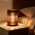 Cylinder Grille Wood Ambient Night Light