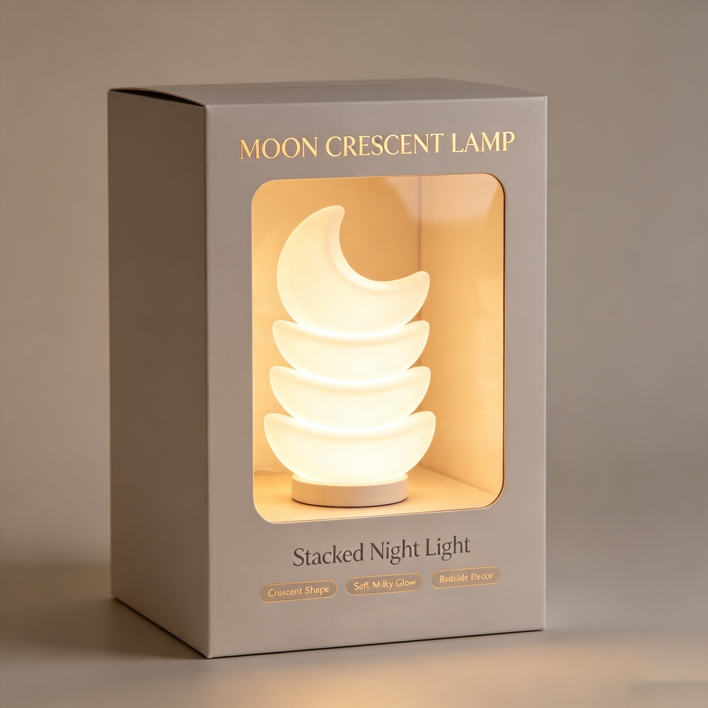 Stacked Crescent Moon LED Table Lamp