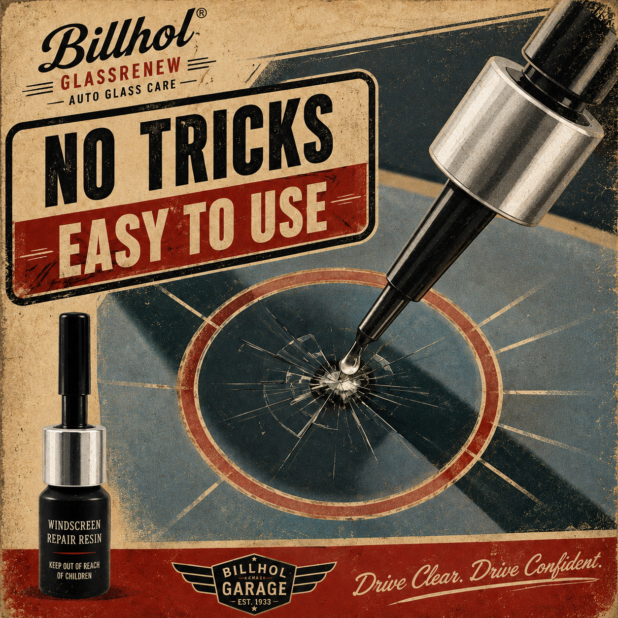Billhol®🦩 GlassRenew Instant Glass Scratch Repair Liquid · Restore Windshields & Windows Without Polishing